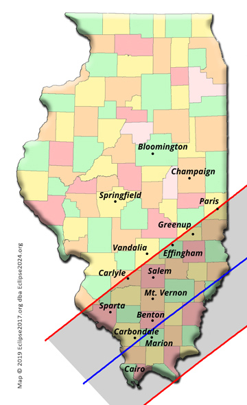 The 2024 eclipse path through Illinois