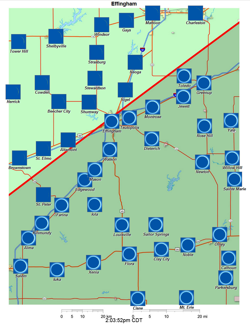 Interactive 2024 eclipse map for Effingham